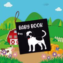 Tox İngilizce Siyah Beyaz Evcil Hayvanlar Kumaş Sessiz Kitap E496