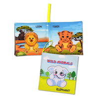 Ada Detox Tox İngilizce Vahşi Hayvanlar Sessiz Kumaş Kitap E389 - Bez Kitap