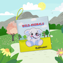 Ada Detox Tox İngilizce Vahşi Hayvanlar Sessiz Kumaş Kitap E389 - Bez Kitap