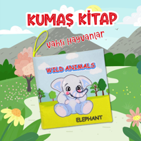 Ada Detox Tox İngilizce Vahşi Hayvanlar Sessiz Kumaş Kitap E389 - Bez Kitap