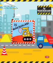 Ada Detox Tox İş Makinaları Kumaş Sessiz Kitap T048 - Bez Kitap , Eğitici O