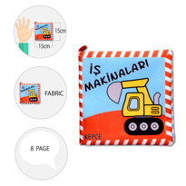 Ada Detox Tox İş Makinaları Kumaş Sessiz Kitap T048 - Bez Kitap , Eğitici O