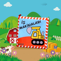 Ada Detox Tox İş Makinaları Kumaş Sessiz Kitap T048 - Bez Kitap , Eğitici O