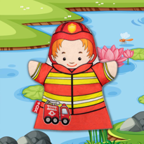 Tox İtfaiyeci Meslekler Keçe El Kukla T328 , Eğitici Oyuncak