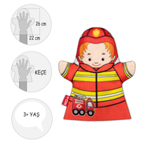 Tox İtfaiyeci Meslekler Keçe El Kukla T328 , Eğitici Oyuncak