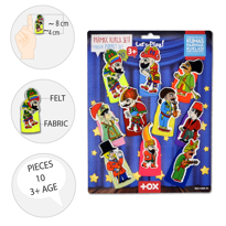 Tox Karagöz , Hacivat 10 Parça Parmak Kukla Set T224