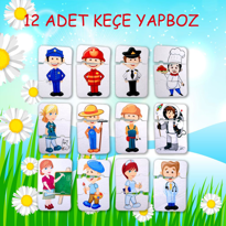 Ada Detox Tox Meslekler 3+ Keçe Yapboz - 3 Yaş Puzzle T006