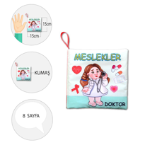 Ada Detox Tox Meslekler Sessiz Kumaş Kitap T112 - Bez Kitap , Eğitici Oyunc