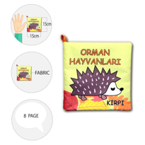 Tox Orman Hayvanları Kumaş Sessiz Kitap T055 - Bez Kitap , Eğitic