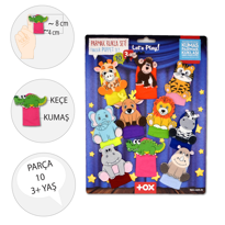 Ada Detox Tox Safari Hayvanlari 10 Parça Parmak Kukla Set T223