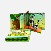 Ada Detox Tox Safari Hayvanları Kumaş Sessiz Kitap T057 - Bez Kitap , Eğiti