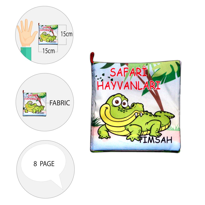 Ada Detox Tox Safari Hayvanları Kumaş Sessiz Kitap T057 - Bez Kitap , Eğiti