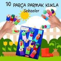 Tox Sebzeler 10 Parça Parmak Kukla , Eğitici Oyuncak T104 Tox Sebzeler 10 Parça Parmak Kukla , Eğitici Oyuncak T104