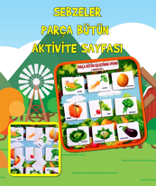 Ada Detox Tox ( Sebzeler ) Parça-Bütün Eşleşmeler Keçe Cırtlı Aktivite Sayf