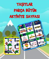 Tox ( Taşıtlar ) Parça-Bütün Eşleşmeler Keçe Cırtlı Aktivite Sayf