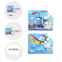 Ada Detox Tox Tekne Helikopter 3+ Keçe Yapboz - 3 Yaş Puzzle T005