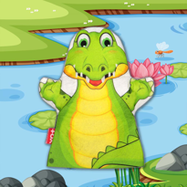 Tox Timsah Vahşi Hayvanlar Keçe El Kukla T125 , Eğitici Oyuncak