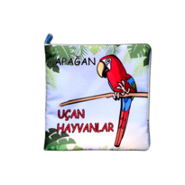 Ada Detox Tox Uçan Hayvanlar Kumaş Sessiz Kitap T053 - Bez Kitap , Eğitici 