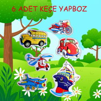 Ada Detox Tox Ulaşım Araçları 2+ Keçe Yapboz - Puzzle T002