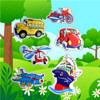 Ada Detox Tox Ulaşım Araçları 2+ Keçe Yapboz - Puzzle T002