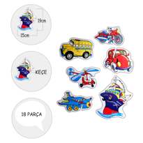 Ada Detox Tox Ulaşım Araçları 2+ Keçe Yapboz - Puzzle T002