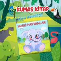 Ada Detox Tox Vahşi Hayvanlar Sessiz Kumaş Kitap T111 - Bez Kitap , Eğitici