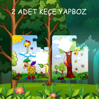 Ada Detox Tox Zürafa 3+ Keçe Yapboz - 3 Yaş Puzzle T043