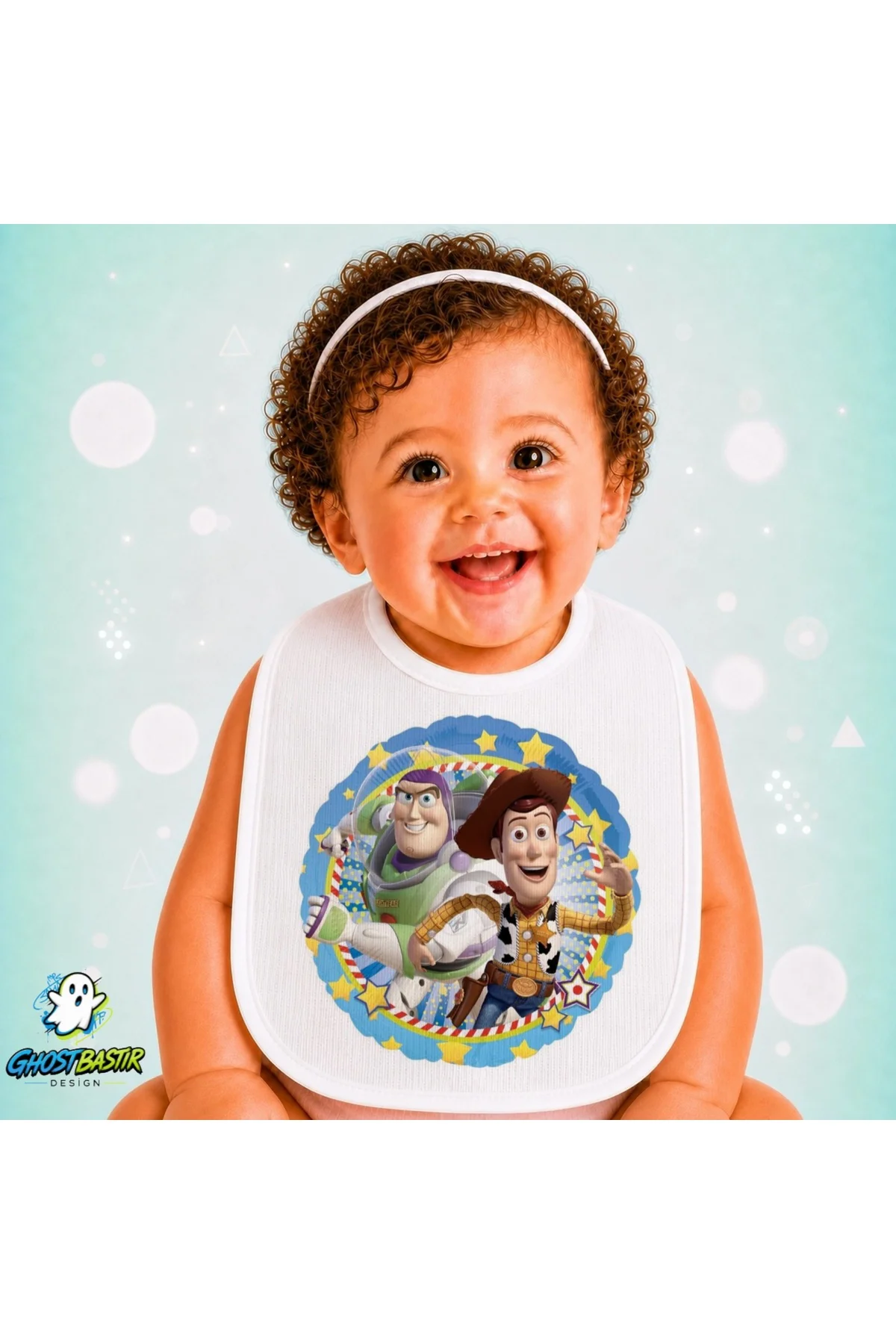 Toy Story Keten Bebek Mama Önlüğü – Yumuşak, Emici, Yıkanabilir, Özel Tasarım P200