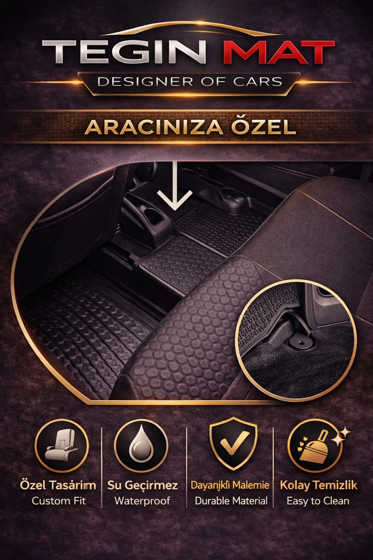Toyota 4Runner 2013-2024 TRD Pro Siyah 3D Havuzlu Paspas