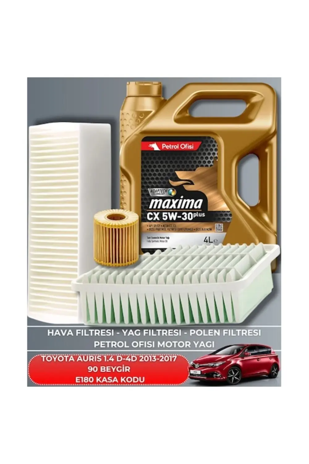 Toyota Aurıs 1.4 D-4d 2013-2017 90 Beygir Filtre - Yağ Bakım Seti