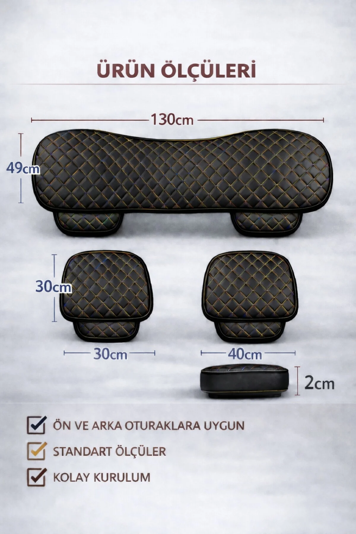 Toyota AURIS - 2 2013 Uyumlu 3 Parça Deri Oturak Oto Koltuk Minderi Terletmez Siyah - Sarı Fiyatı, Yorumları ve Özellikleri