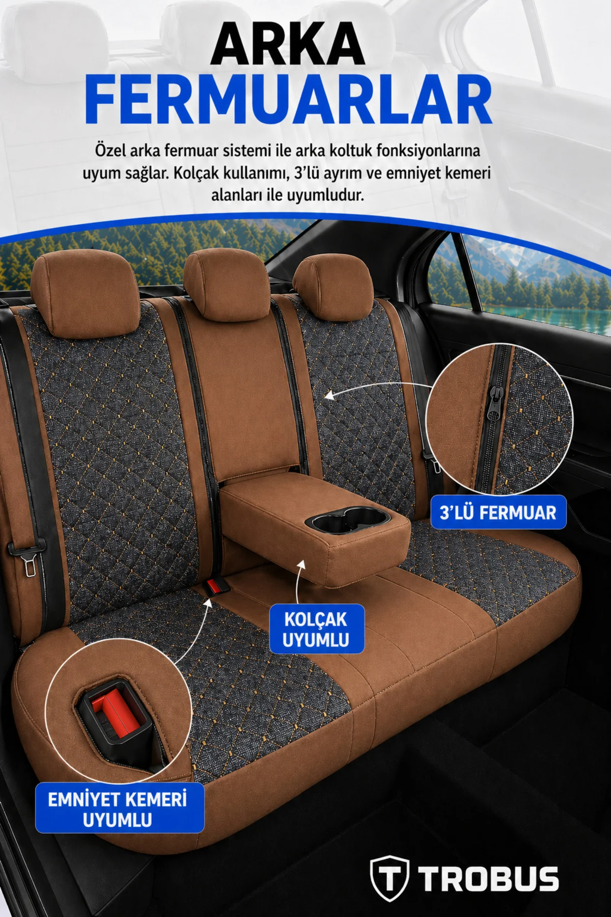 Toyota Auris 2 2013 ve Sonrası Uyumlu SoftCotton Serisi Pamuklu Oto Koltuk Kılıfı Taba Fiyatı, Yorumları ve Özellikleri