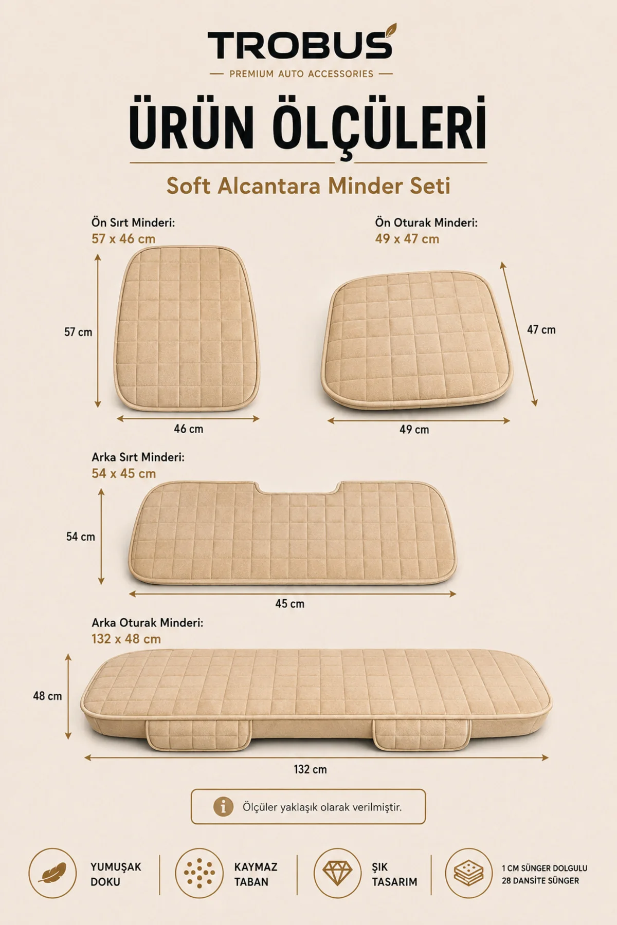Toyota Auris 2008-2012 Soft Alcantara 7'li Oto Koltuk Minderi Bej Fiyatı, Yorumları ve Özellikleri