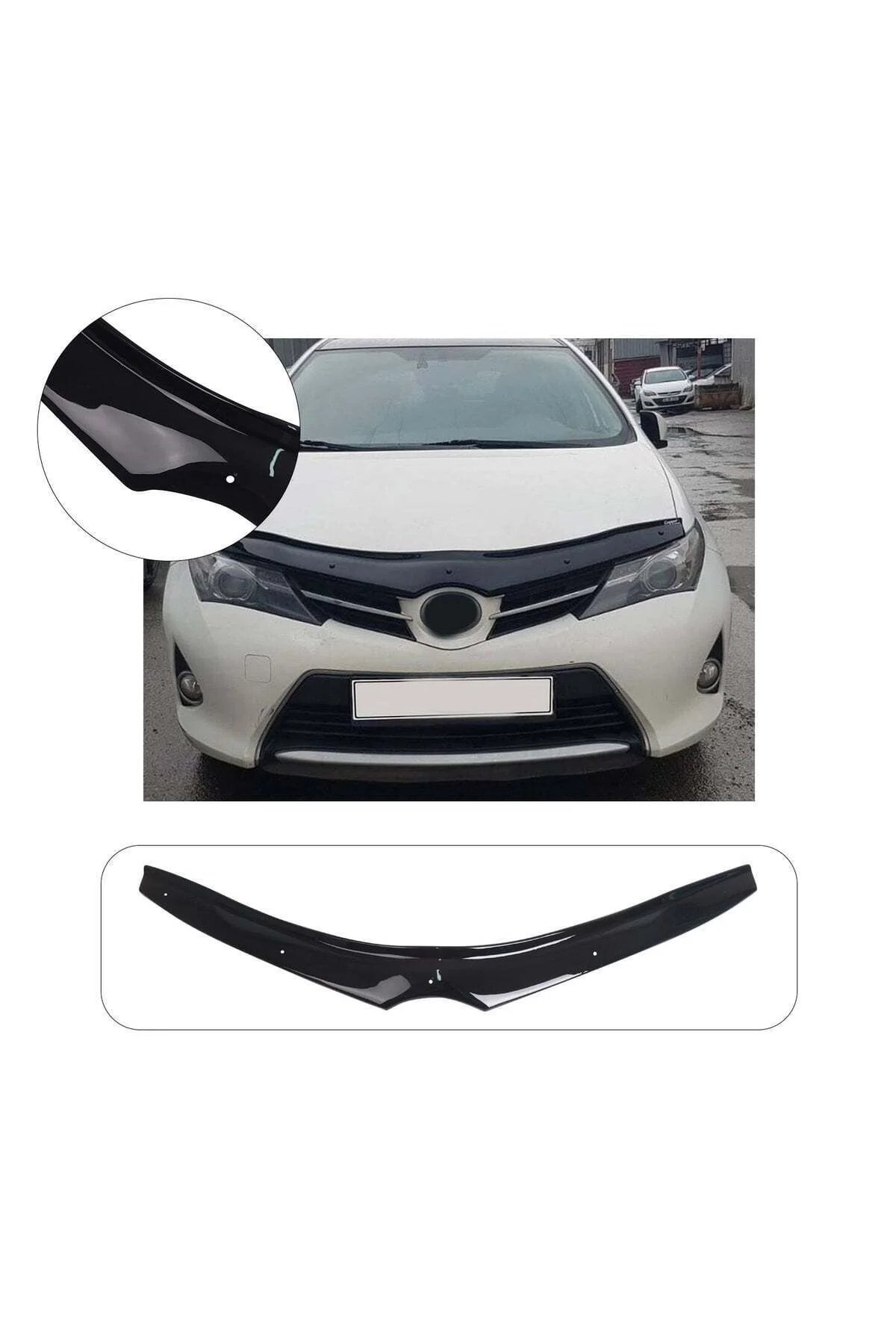 Toyota Auris 2012-2018 Uyumlu Kaput Rüzgarlığı Ön Kaput Koruma ABS Parlak Siyah - Görsel 5