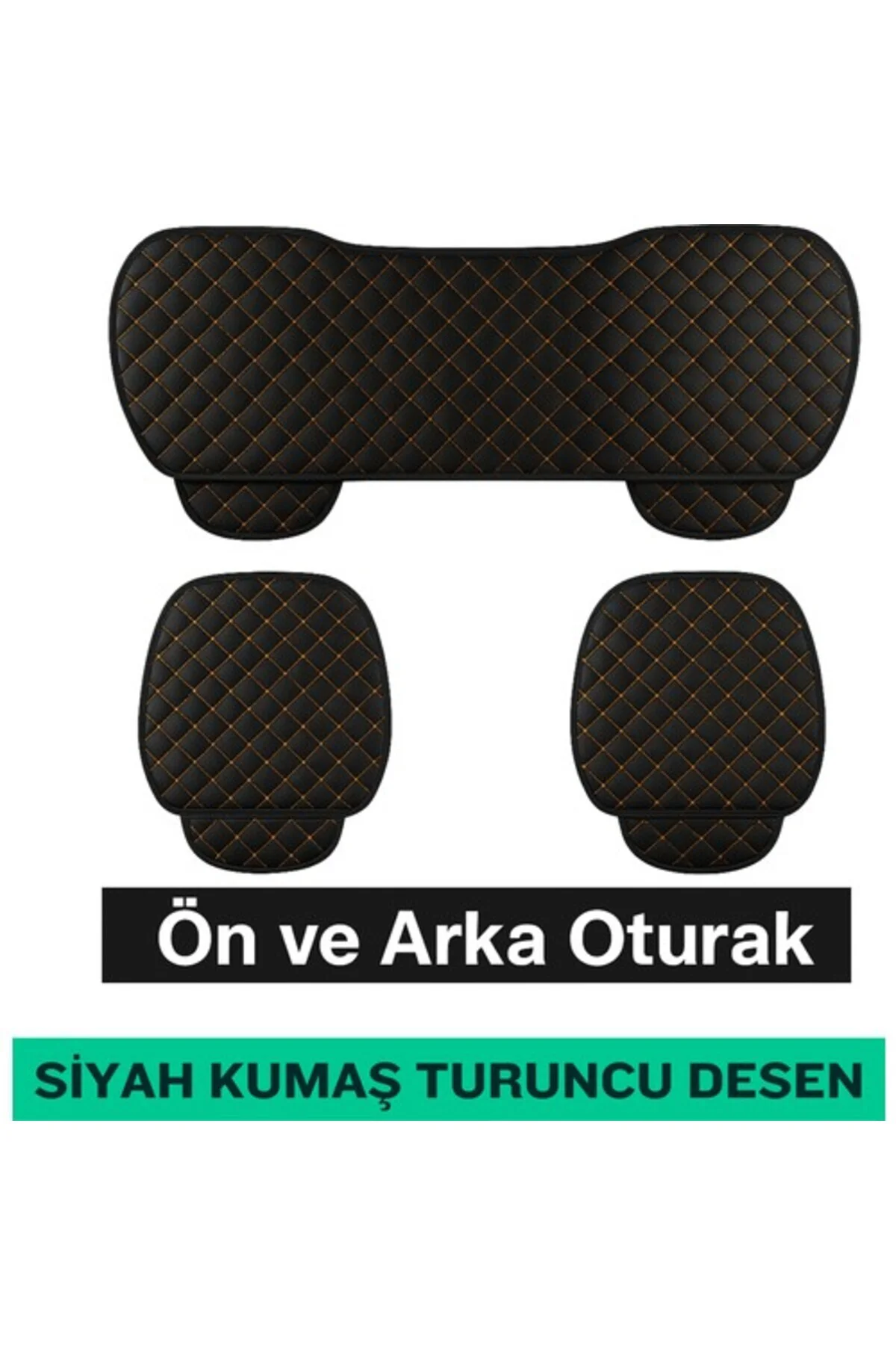 Toyota Avensis 2003-2008 Kapitone Kumaş 3 Parça Koltuk Minderi Kaymaz Taban Siyah Turuncu Fiyatı, Yorumları ve Özellikleri