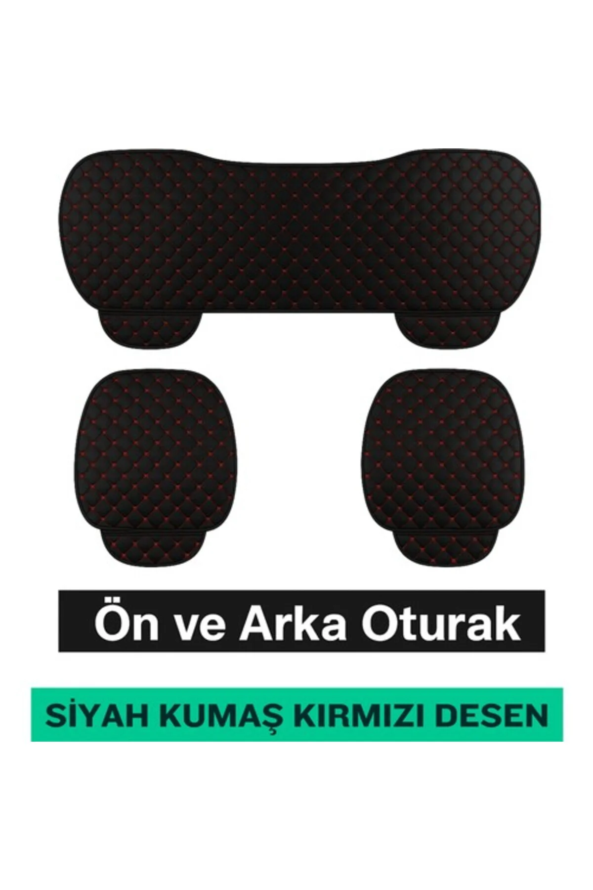 Toyota AVENSİS 2011-2014 Uyumlu Kapitone Kumaş 3 Parça Oto Koltuk Minderi Terletmez Siyah - Kırmızı Fiyatı, Yorumları ve Özellikleri