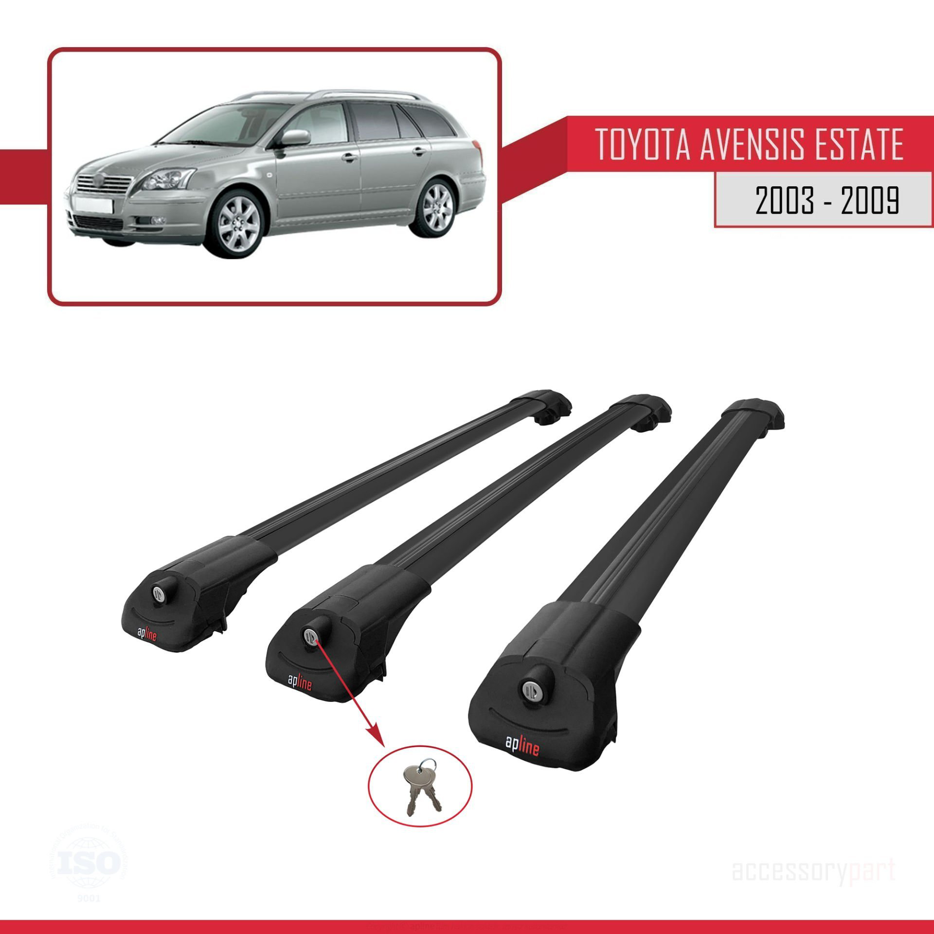 Toyota Avensis SW 2003-2009 Arası ile uyumlu ACE-1 Ara Atkı Tavan