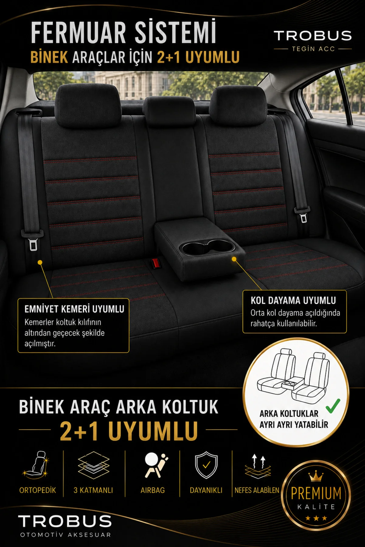Toyota Avensis Oto Koltuk Kılıfı 2003 2004 2005 2006 2007 2008 Kırmızı Başak Serisi Tay Tüyü