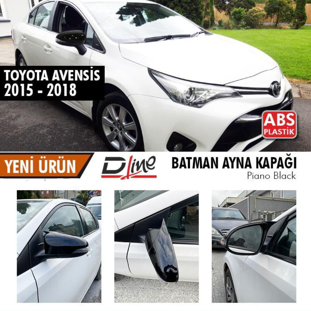 Toyota Avensis Uyumlu (2015-2018) Batman Yarasa Ayna Kapağı (Pian