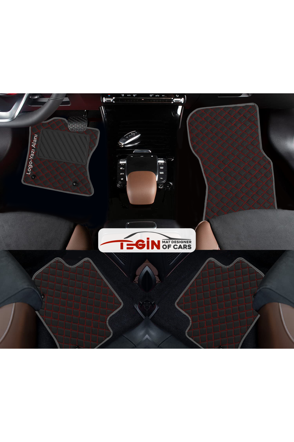 Toyota Aygo 2005 + Prime Siyah Kırmızı Deri Gri Kenar Paspas