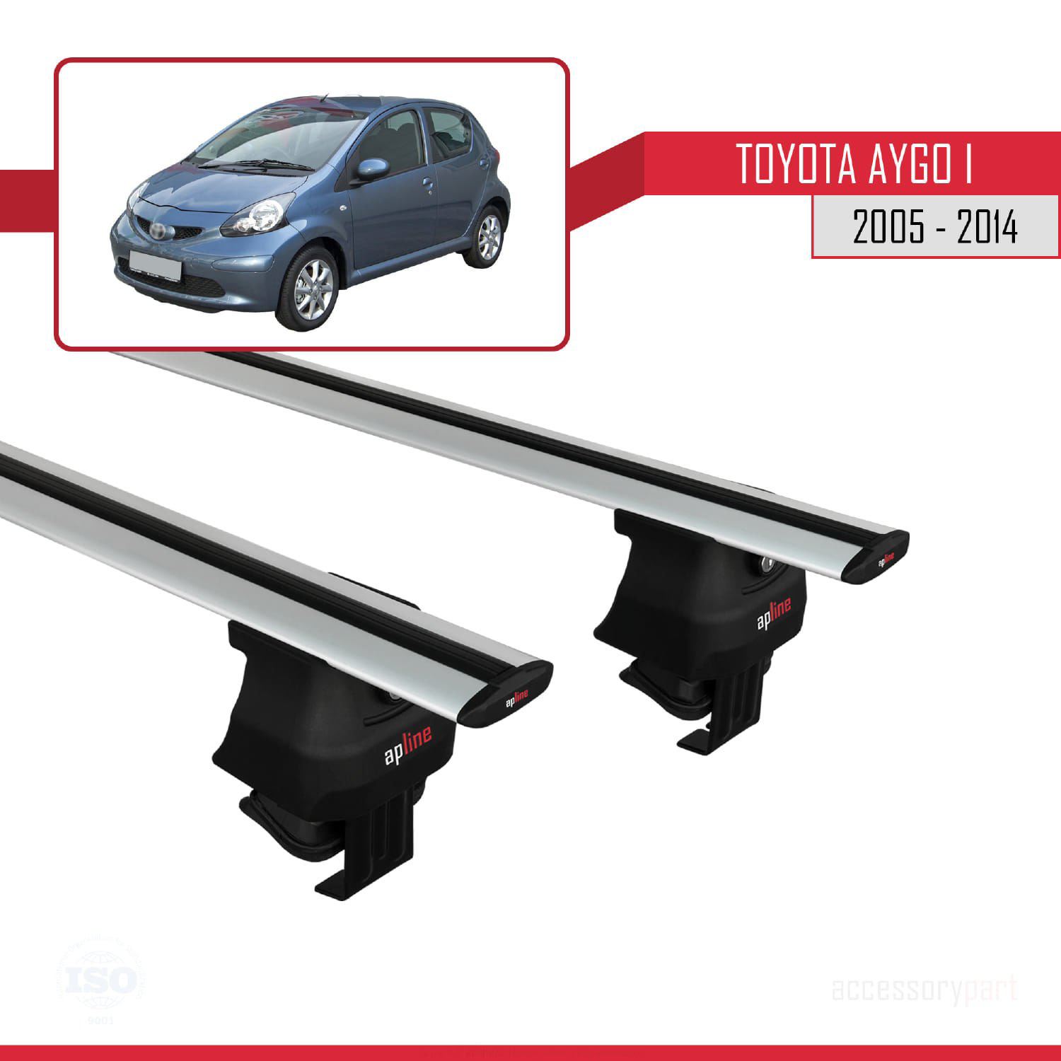 Toyota Aygo I 2005-2014 Arası ile uyumlu ACE-4 Ara Atkı Tavan Bar