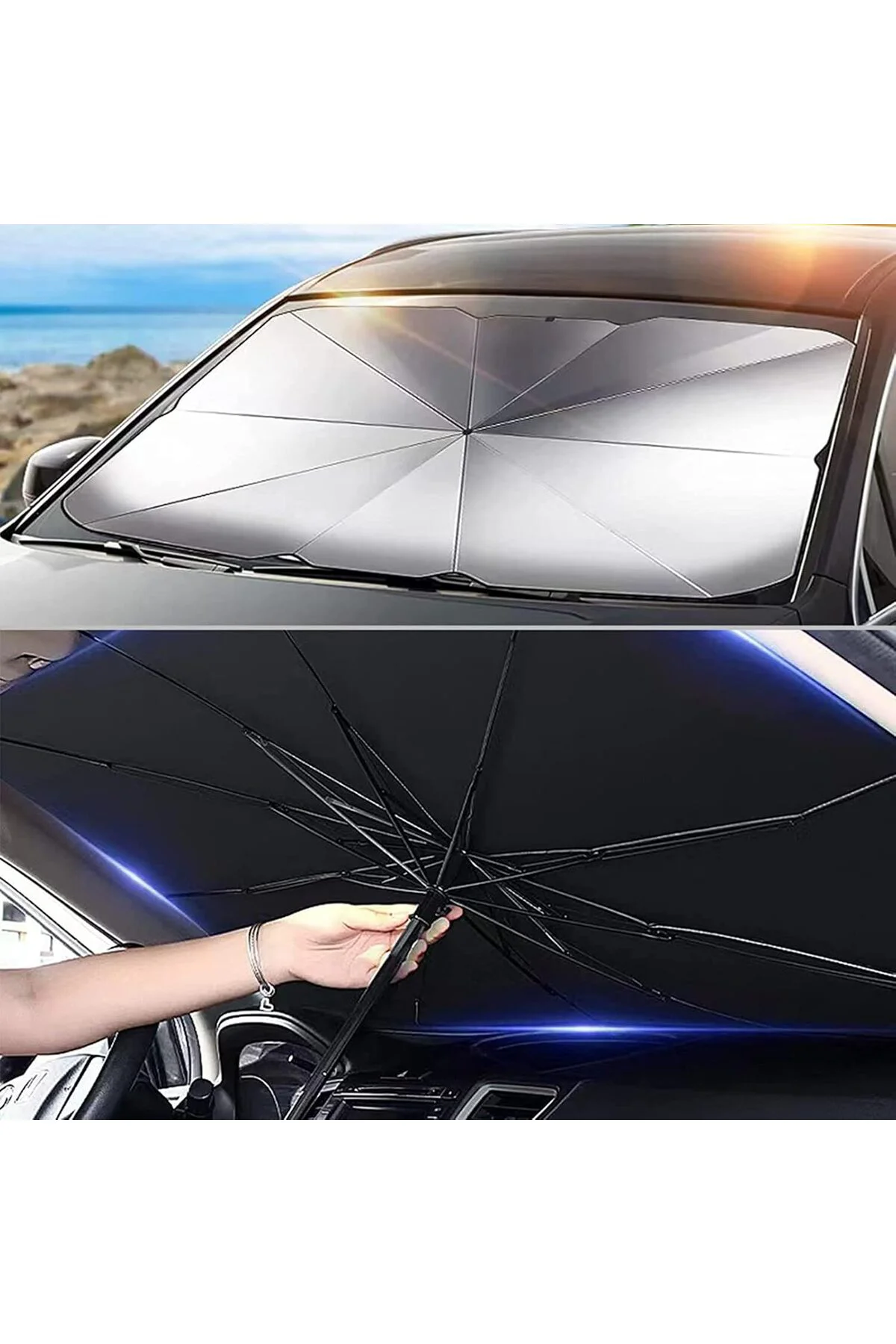 Toyota C-HR, Nissan Qashqai, VW Golf, Renault Fluence, Hyundai Elantra Uyumlu Oto Şemsiye