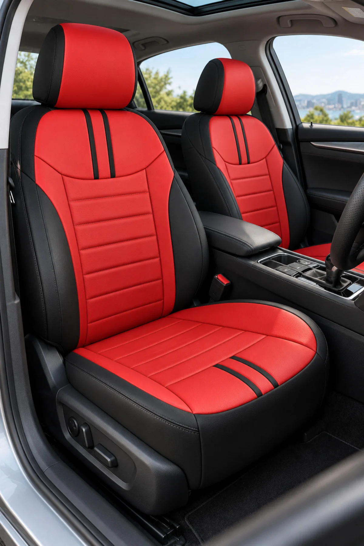 Toyota Camry 2012 ve Sonrası Uyumlu Colorline Elegance Deri Kırmızı Siyah Koltuk Kılıfı Toyota Camry 2012 ve Sonrası Uyumlu Colorline Elegance Deri Kırmızı Siyah Koltuk Kılıfı
