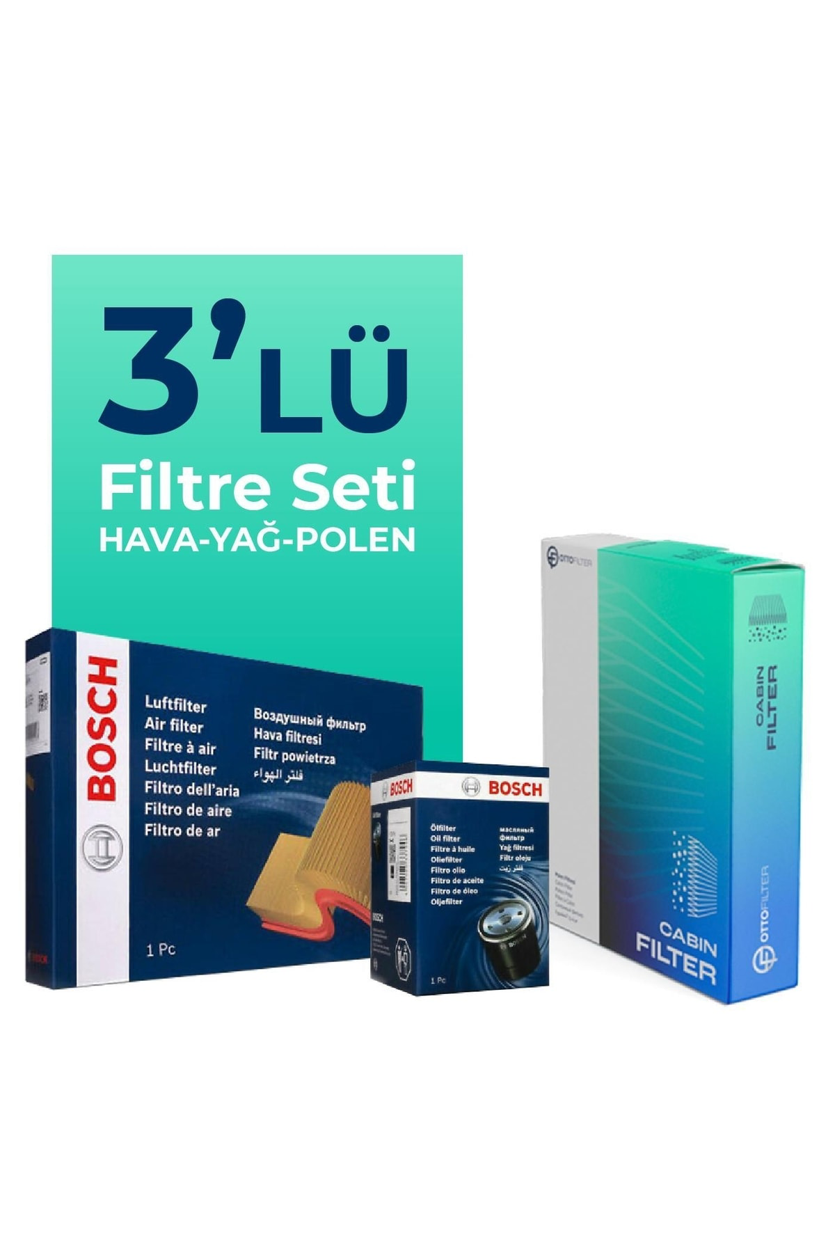 Bosch Toyota Corolla 1.33 Filtre Bakım Seti (2013-2018) 3 Lü Polen İtha