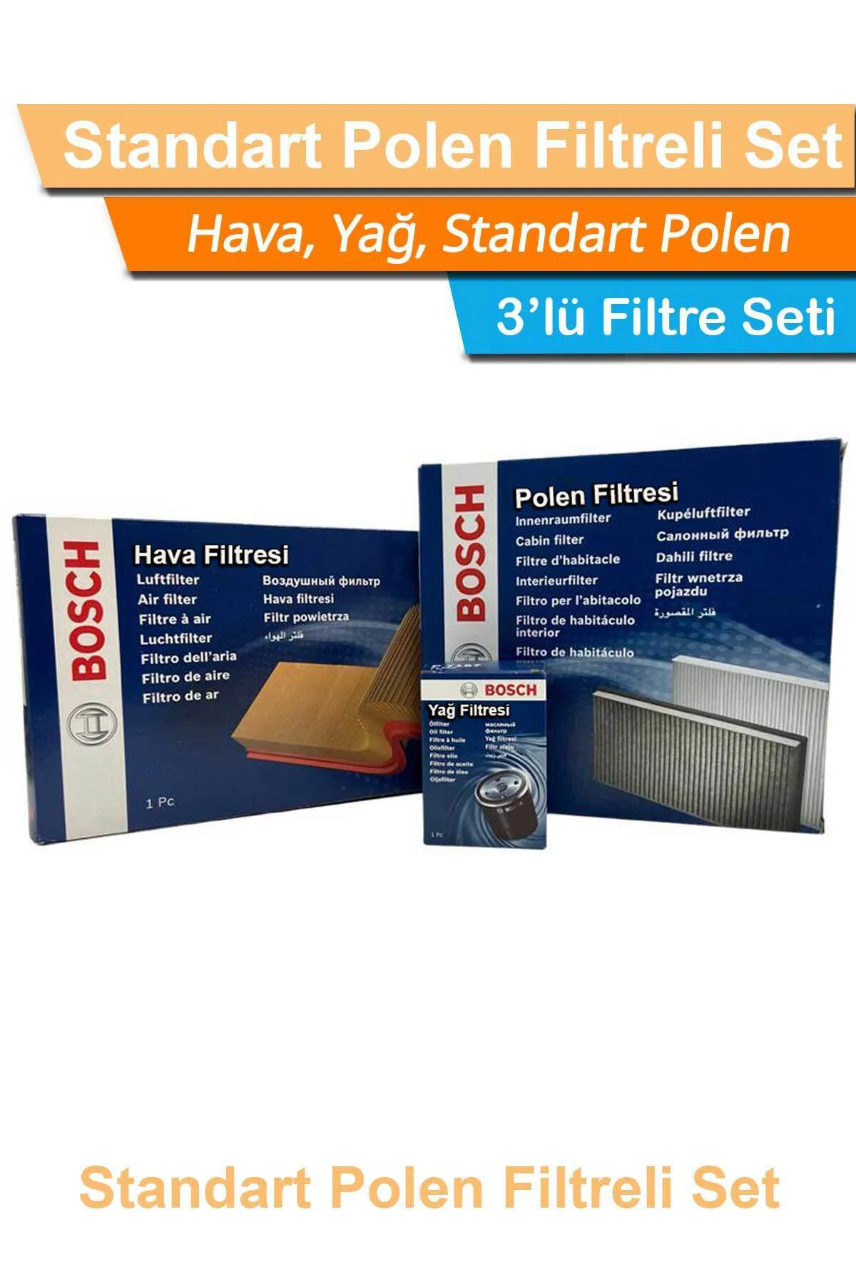 Toyota Corolla 1.4 D4d Uyumlu Dizel Filtre Bakım Set 2007-2009 Hava Yağ Standart Polen