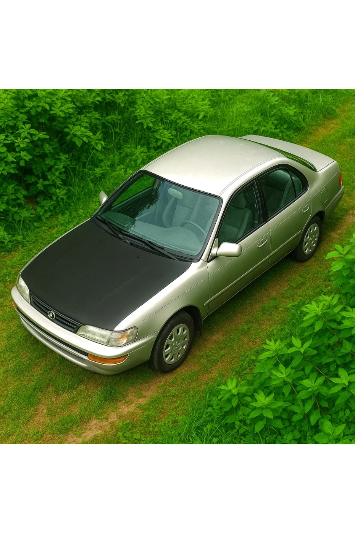 Toyota Corolla 1992–1998 Tam Kaput Maskesi – Düz Siyah Suni Deri – Özel Uyumlu Kaplama Toyota Corolla 1992–1998 Tam Kaput Maskesi – Düz Siyah Suni Deri – Özel Uyumlu Kaplama - Görsel 2