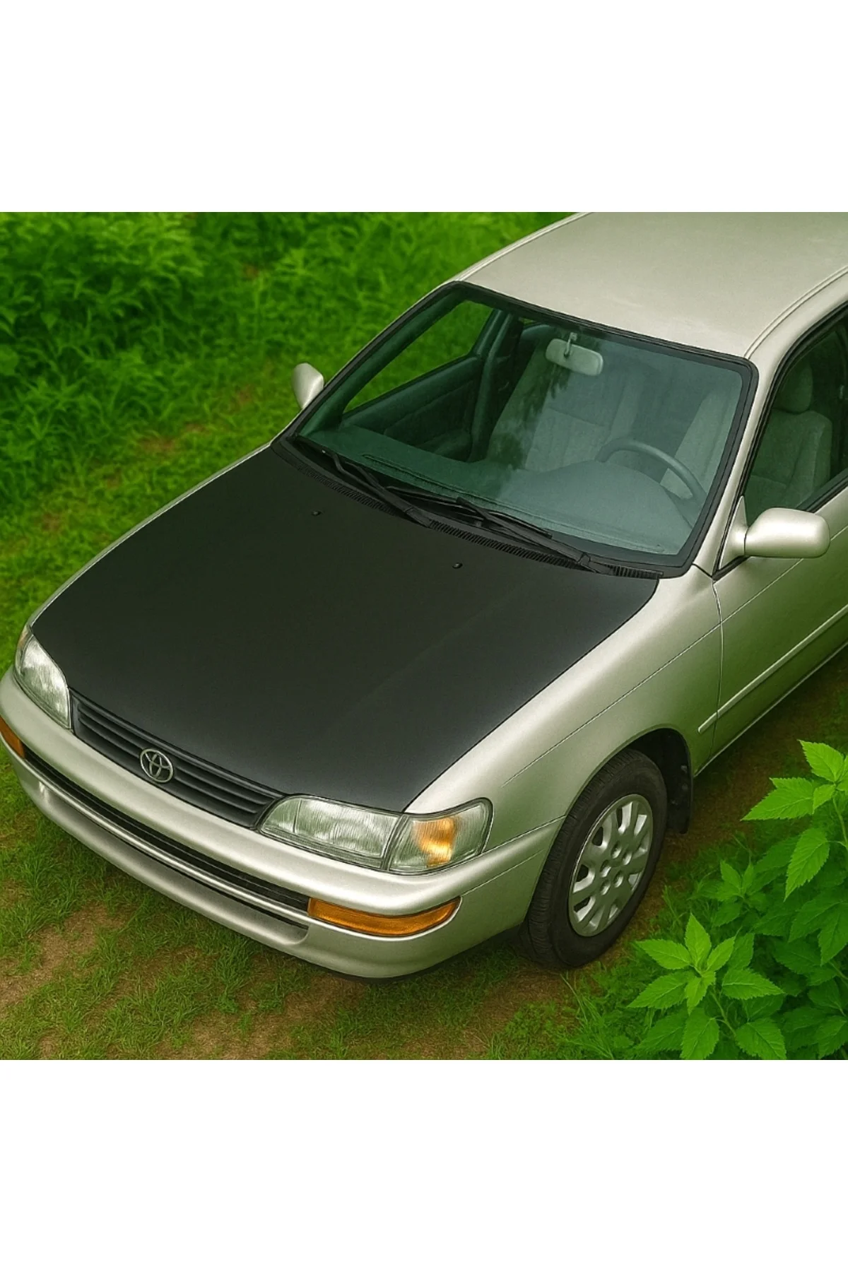 Toyota Corolla 1992–1998 Tam Kaput Maskesi – Düz Siyah Suni Deri – Özel Uyumlu Kaplama Toyota Corolla 1992–1998 Tam Kaput Maskesi – Düz Siyah Suni Deri – Özel Uyumlu Kaplama