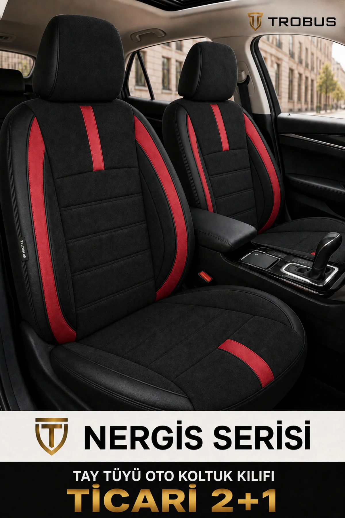 Toyota Corolla 2002 2003 2004 2005 2006 Uyumlu Kırmızı Nergis Serisi Ortopedik Tay Tüyü 2+1 Ticari