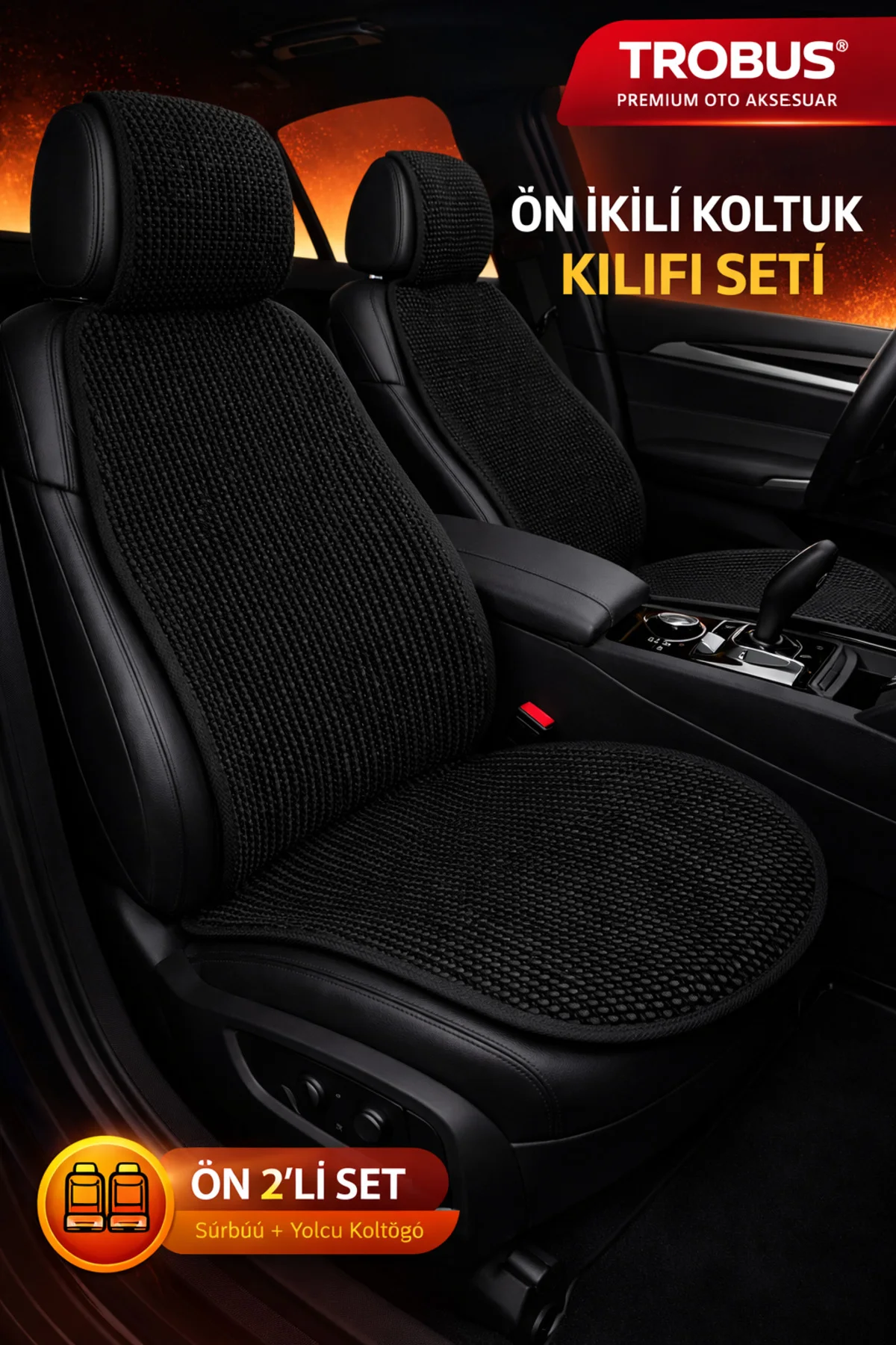 Toyota Corolla 2013-2018 Premium Örme 5 Parça Minder Terletmez Kaymaz Taban Siyah Toyota Corolla 2013-2018 Premium Örme 5 Parça Minder Terletmez Kaymaz Taban Siyah - Görsel 5