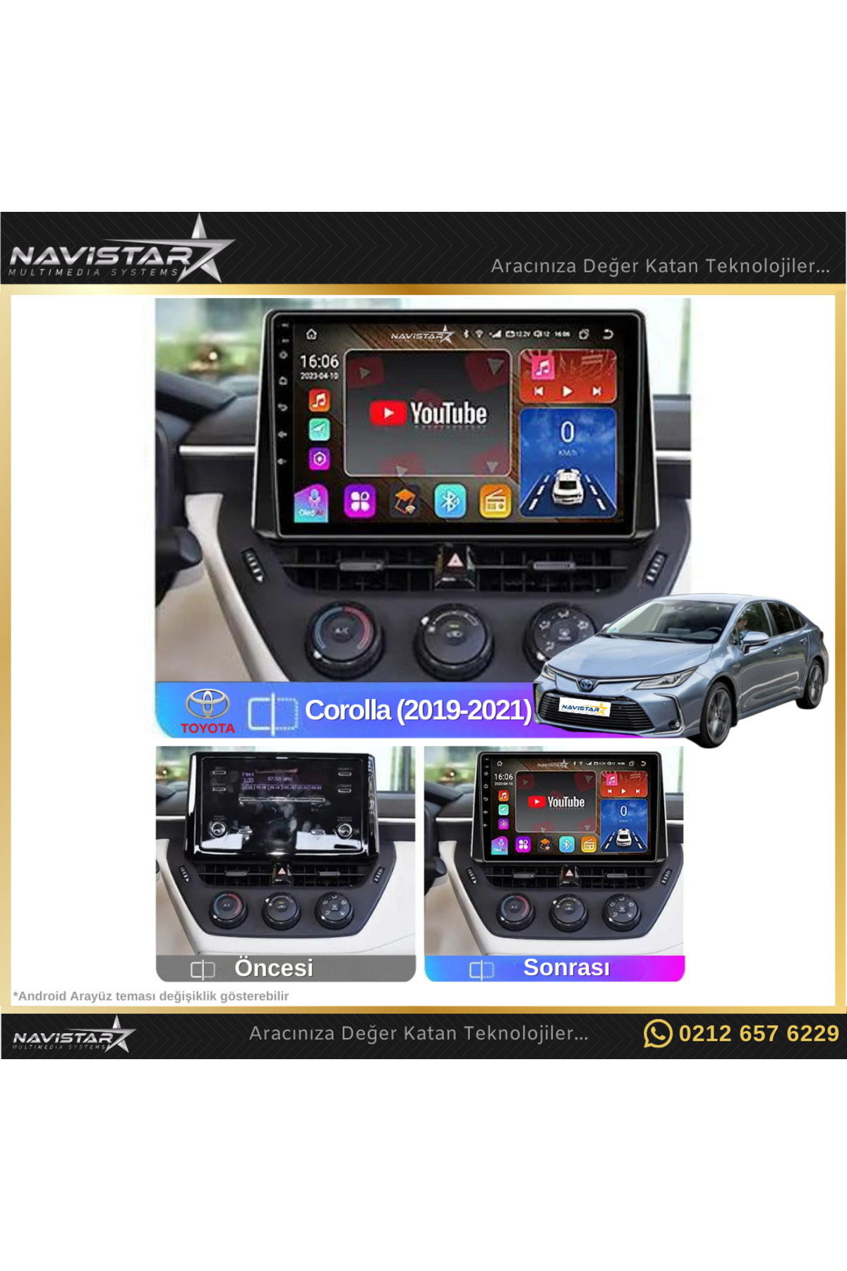 Toyota Corolla 2019-2021 Model 2 64gb Android 13 Kablosuz Carplay Toyota Corolla 2019-2021 Model 2 64gb Android 13 Kablosuz Carplay